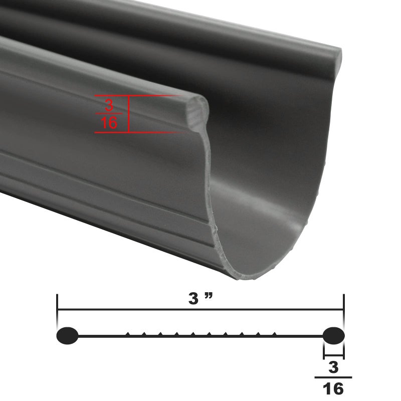 Earthtec Garage Door Weather Seal - Bottom Seal Bead Type - Grey Vinyl (20') - Image 2